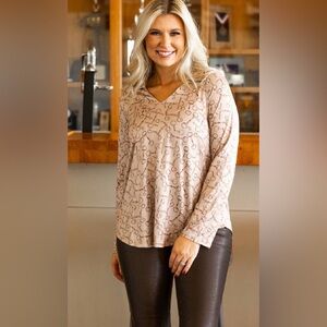 The Gemma Horsebit Top: Beige New